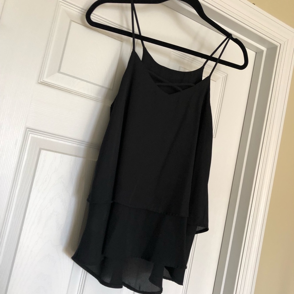 Dressy Black Double-Layered Tank